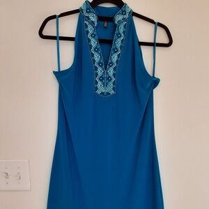 White House Black Market Embellished Mandarin Collar Sheath Dress